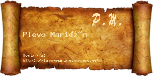 Plevo Marián névjegykártya